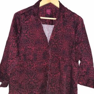 212 Collection Women’s Red Floral Button Down